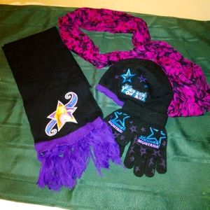 Hannah Montana scarf, glove & hat set.  Including Hannah Montana sheer scarf.